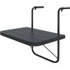 Outsunny Tavolo da Balcone Pieghevole e Regolabile 60x40x55-64 cm Nero