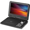 Trevi PDX 1409 S2 Lettore DVD Portatile 9" con Schermo Rotante, USB/SD, Gamepad