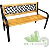 PANCHINA CON BRACCIOLI ACCIAIO PVC NERO LEGNO NATURALE 118X50X75 ESTERNO