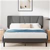 Zinus Maya Struttura Letto 160x190 cm con Testiera - Altezza 30 cm - Letto Matri