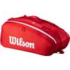 Wilson Borsa Unisex per 15 Racchette da Tennis Super Tour 2025 - Colore : Rosso