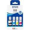 Epson EcoTank 102 Flaconi d'Inchiostro Originali | Multipack Colori 4x - Nero, Ciano, Magenta, Giallo | Garanzia dei Migliori Risultati di Stampa