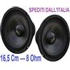 plug sound 2 PZ. WOOFER 16,5cm 8 ohm 6,5" POLLICI ALTOPARLANTI CASSE AMPLIFICATE PASSIVE