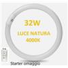 LAMPADA LAMPADINA NEON FLUORESCENTE CIRCOLARE 32W LUCE NATURA 4000K STARTER OMAG