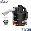NIKLAS Bidone Aspiracenere Elettrico 600W Niklas Nerone 4 LT per Cenere Stufe e Camini