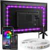 Enteenly Striscia LED TV 3 m Striscia luminosa Retroilluminazione TV 40-65in 5050 RGB USB