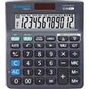 DONAU TECH/K-DT4128-01 - Calcolatrice da tavolo, funzione radice a 12 cifre, 140 x 122 x 22 mm, colore: nero, calcolatrice con display a 12 cifre, doppia alimentazione solare, funzionamento a