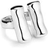 UNO DE 50 Anello in argento Sterling placcato con due tubi verticali, Größe 12, Lega di metallo rivestita in argento sterling