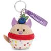 NICI 62867 - Portachiavi con cagnolino, versatile ciondolo in peluche con scritta Let´s celebrate su nastro di raso, per te o per i tuoi cari, 7 cm, beige