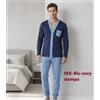 Lovable PIGIAMA-uomo "LOVABLE" Cardigan-GIACCA APERTA -Pantaloni con polsino-PURO COTONE