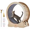 VEVOR Ruota per Esercizi per Gatti in Legno Compensato, Ruota per Tapis Roulant per Gatti 75 cm, Ruota per Corsa con Tappeto Staccabile e Teaser per Maggior Parte Gatti per Corsa Allenamento Interno