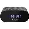 TechniSat TECHNIRADIO 50 - Radiosveglia compatta (DAB+, FM, con grande display LCD, doppia allarme, jack per cuffie, 1 Watt, alimentatore USB), nero