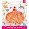 Decora 0255100 Tagliapasta Maschera Unicorno, Ideale per Creare Decorazioni in Pasta di Zucchero o di Gomma, Made in Italy, Design originale. Confezione da 1 pezzo.