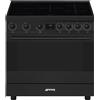 Smeg Cucina elettrica 5 zone cottura Forno elettrico CLASSICA C9IMN2 Black
