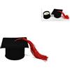 PuntoCasaStore 20 pz scatolina tocco cappello laurea nero in velluto con nappina 7x7x3,7 cm |