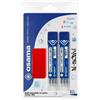 OSAMA - Kit con Ricarica Penne Cancellabili, 6 Pezzi a Sfera 0.7 mm, Blu + Gomma da Cancellare in Silicone - Refill per Penne Gel Compatibile con Frixion, Ideale per Cancelleria Scuola e Cartoleria