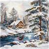 Cukol Cukol Kit Punto Croce Paesaggio Innevato Schemi Quadri Set Ricam BE