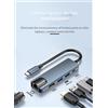 Hub Type-C 5 in 1 con porta USB 3.0 4K@60Hz 100M Ethernet e slot per schede