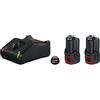 Bosch Professional Kit di avviamento 12 Volt/2 batterie 3,0 Ah e Caricatore GAL12V-40, Colore:, Size