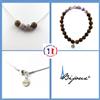 A Bijoux Pietre E Minerali. Set Bracciale Collana 4 Perle Mica Viola Di Tanzania +