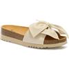 DR.SCHOLL SCHOLL ciabatte sandali fiocco pelle BOWY 2.0 plantare BioPrint BIANCO PANNA