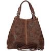 DIVAS BORSA A SPALLA CON TRACOLLA IN PELLE STAMPA PITONE CUOIO MADE IN ITALY