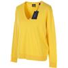 GANT Maglione In Cotone Leggero A V Donna M Mimosa Giallo Logo Frontale