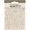 Stamperia - Decorative Chips for Scrapbooking, Albums, Card Making, and Bullet Journalling, Laser Cut Cardboard Shapes, Easy to Glue, Perfect for Crafts and Gifting (Candy Christmas, Marzipan Houses)