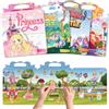 GUYUCOM Adesivi per bambini a partire dai 2 anni in su, 4 confezioni di adesivi riutilizzabili, portatili e impermeabili, set esclusivo di adesivi principesse per ragazze, giocattolo regalo per