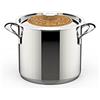 Lagostina Emozione Pastaiola + Coperchio con Inserto in Ciliegio Ø 20 cm, Pentola Induzione e Gas in Acciaio Inox 18/10 e Legno, con Fondo Lagotherm Triplo Strato e Ampi Manici Saldati