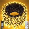 Jsdoin Catena Luminosa,20m 200 LED Luci Natale Esterno, 8 Modalità con Funzione