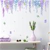 Adesivi Murali con Fiori di Glicine, Adesivi Murali Floreali Viola, Decorazioni