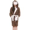 A2Z 4 Kids® Accappatoio 3D Animale Per Bambini Con Scimmia In Pile Da Notte