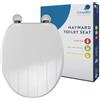 Croydex - Hayward always Fits Never Slips sedile WC, legno, bianco, 45.5 x 37.5 x 6 cm