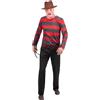 SMIFFYS Official Nightmare On Elm Street Freddy Krueger Costume Kit with Printed Striped Top and Burn Effect Balaclava Mask Halloween Outfit