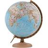 Tecnodidattica - Mappamondo National Geographic Gold Classic | Cartografia Fisico-Politica | Luminoso e girevole | Base in Legno e Meridiano graduato in Metallo | Testi in Italiano | Diametro 30 cm