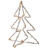 Jandei - Albero di Natale in filo metallico con led e glitter. Luce ambientale bianca calda. Funziona a batteria