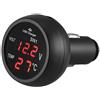 Voltmetro Caricabatterie Auto Caricabatterie Universale 3 In 1 1 Pz LED Nero Dig