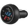 Voltmetro Caricabatterie Auto Caricabatterie Universale 3 In 1 1 Pz LED Nero Dig