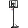 HOMCOM Canestro Basket in Acciaio con Altezza Regolabile 160-305cm e 2 Ruote