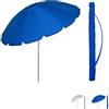 Palucart Ombrellone Spiaggia Mare 16 Stecche Antivento Ø 240 cm BLU o GRIGIO - 918