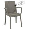 EffeDecor SEDIA DA PRANZO IN RESINA SIMIL RATTAN CON BRACCIOLI DA ESTERNO INTERNO ITALY
