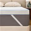 Solviente Topper 160 x 200 cm H2 5 cm memory foam e schiuma fredda certificato Oeko TEX