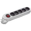 Debflex 716073 Nola - Multipresa, 5 prese 2P+T 16 A con interruttore, colore: Grigio scuro