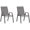 vidaXL Sedie da Giardino Impilabili 2 pz in Tessuto Textilene Grigio