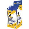 BIC Penne Blu a Sfera, Cristal Large, Punta Media, 1.6 mm, Confezione 50 Penne,