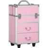 DecHome Valigetta Porta Trucchi Professionale Blocco a 2 Chiavi Rosa 1PKJ760 DecHome