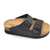 Grunland CB2445 ciabatta pelle nera doppia fibbia fondo fussbet alto S
