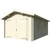 BricoShop24 Garage in Legno 350x520 cm Blockhouse 34 mm Doppia Porta Finestra