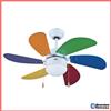 Zephir Ventilatore da Soffitto 6 Pale Colorate Lampadario 90cm ZEPHIR zfs690c Bambini